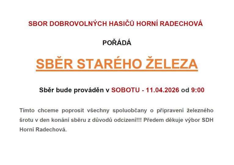 sběr starého železa 2026
